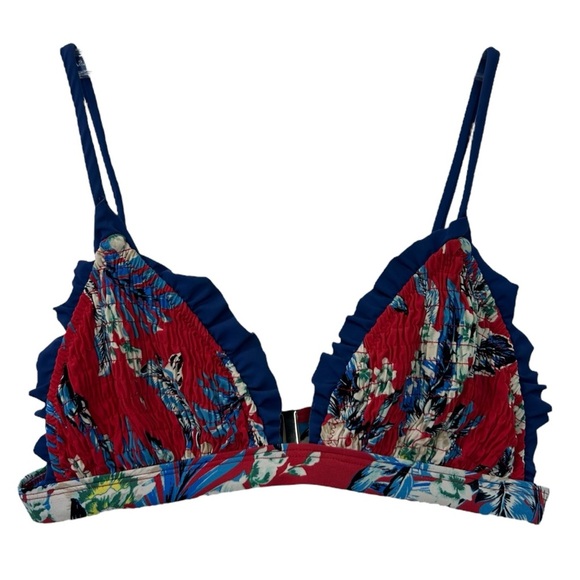 Diane von Furstenberg - “Cheeky Ruffle Bikini” High-Waist - Est Size XS/0, Red - Picture 12 of 16